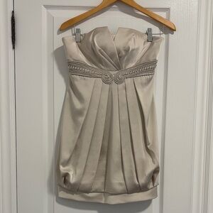 BCBG Elegant Cream Strapless Dress